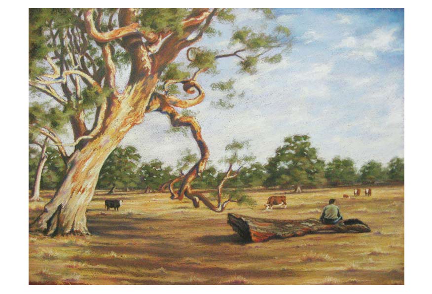 Landscape at Mernda. Pastel.
