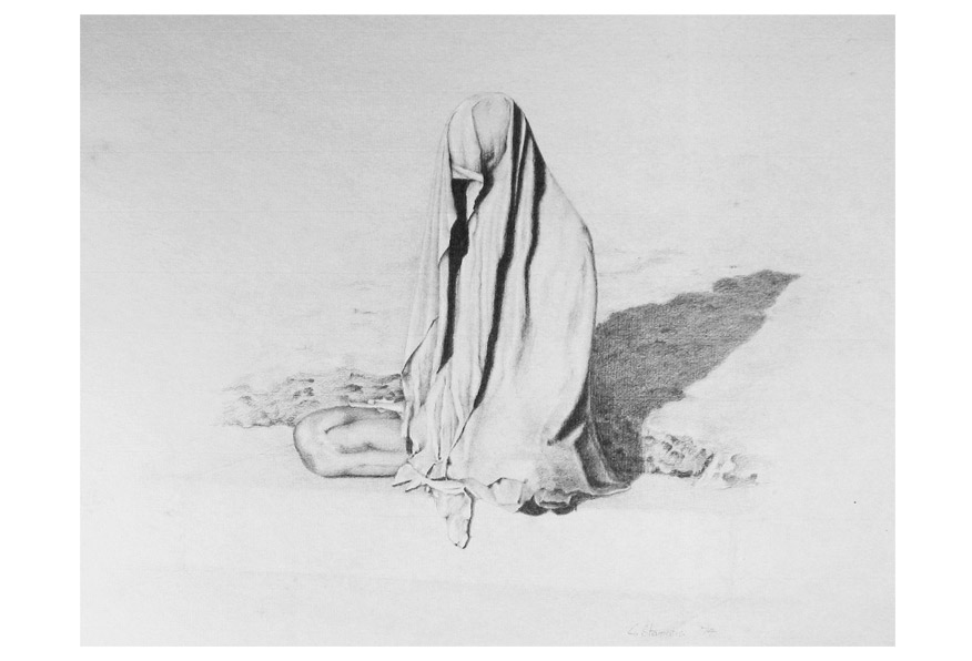 Beggar. Pencil on paper.