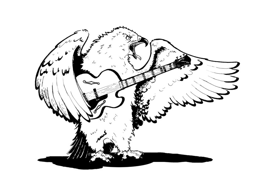Concept for music promotion poster. Pen & ink on paper.