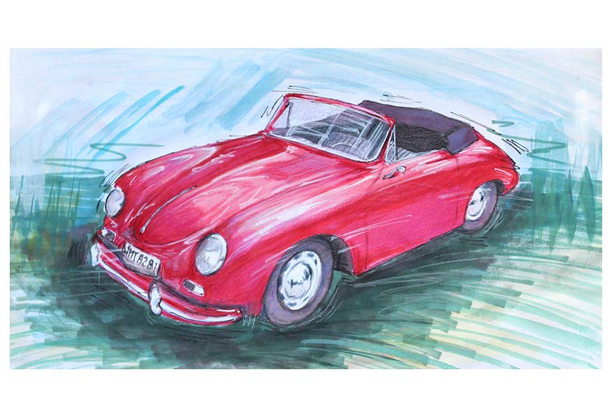 Automotive sketch. Marker pen.