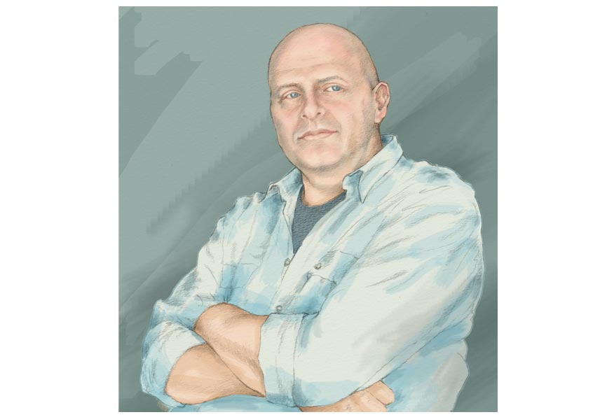 Portrait of friend. Pencil & digital media.